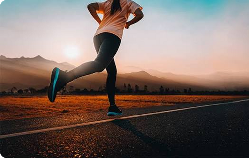 Runner training outdoors